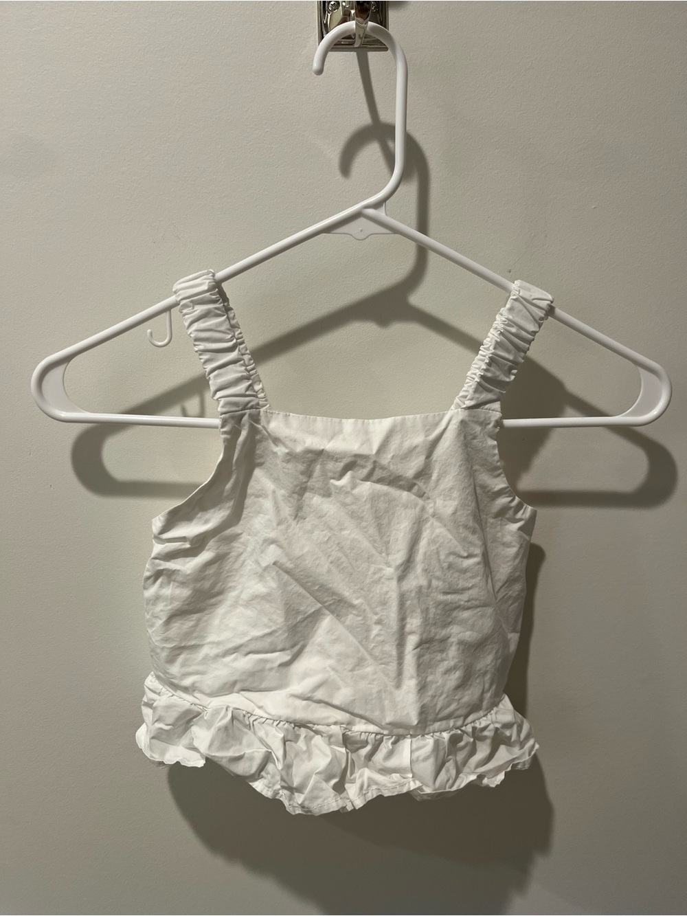 Zara White Ruffle-Hem Tank Top for Kids